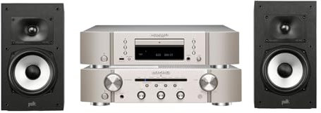 Marantz PM6007 Amplifier, Integrated Amplifier + POLK AUDIO Monitor XT20 High-Resolution Bookshelf Loudspeakers + Marantz CD6007 CD Player, Fine Tuned CD Player