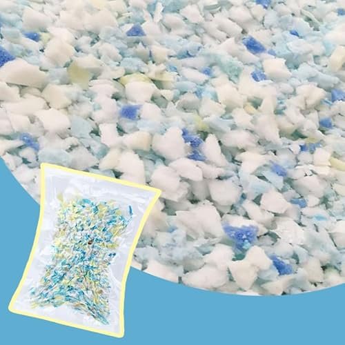 Geschredderte Memory-Schaum-Füllung, mehrfarbiger Füllschaum, weicher Sitzsack-Füller, Stofftierfüllung, Ersatzfüller (500 g)