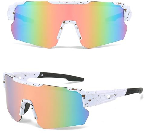 MUSELK Lunettes de soleil de sport pour homme et femme - Lunettes de soleil polarisées pour activités de plein air, VTT, vélo de route, cyclisme, ski, lunettes de soleil avec UV400