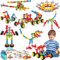 MOONTOY Jeux De Construction, 110 Pièces Jouet Enfant 3 4 5 6 7 8 9 Ans Garcon Fille Jeu Bloc de Construction Enfant Cadeau Garcon Educatif d'anniversaire de Noël pour 3 4 5 6 7 8 9 Ans Fille Garcon