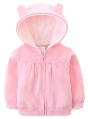 KIDDLETOWN Baby Hooded Jacket with Ears, Warm Baby Coats Outwear, Unisex Toddlers Sweater Jacket, Warm Todder Kids Outwear Coat Zipper, Coats Outwear for Fall Spring Autumn