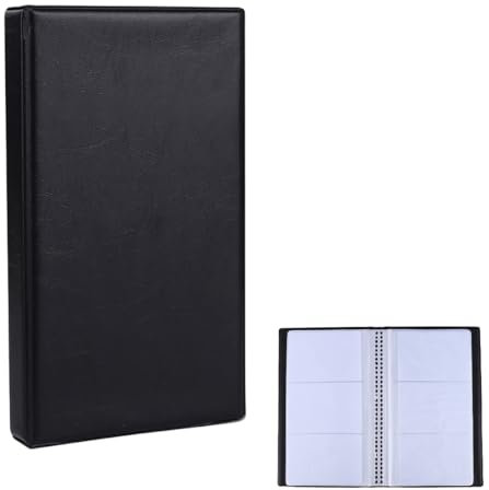 MIRKUZI Visitenkartenbücher & -karteien 1 Stück 40 Kartenfächer Visitenkartenhalter, Visitenkartenetui, Visitenkartenbuch, Kundenkarten-Organizer, Visitenkartenbuch, Kartenbox, Schwarz