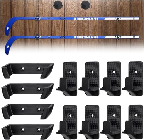 BOOSTEADY Hockeyschläger Wandhalterung Eishockeyschlägerhalter Wand mit weicher Schutzfolie, 6 oder12 Stücke Eishockeyschläger-Wandhalterung (12 stücke)