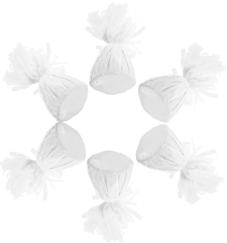 Sewroro Set 6 Pezzi Pesi per Palloncini in Foglio di Alluminio Bianchi, Blocchi di Peso Riutilizzabili per Feste, Compleanni e Matrimoni, Accessori per Decorazioni Palloncini a Elio