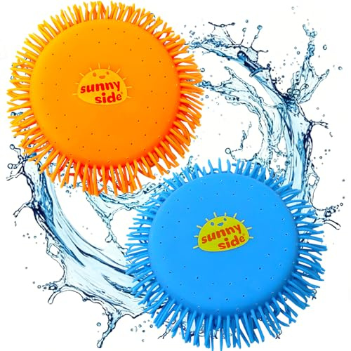 QIANAI Set di 2 Dischi Lancio ad Acqua, Frisbee Divertimento Estivo, Frisbee Adulto, Giocattolo Acquatico in Colori Vivaci, Disco da Lancio in Schiuma e Silicone