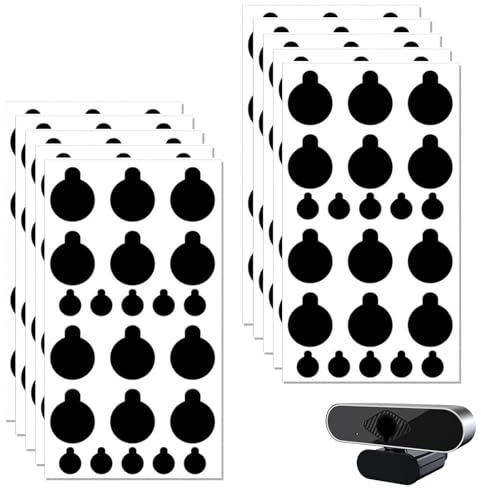 Autocollants pour Cache-Caméra, 10 Feuilles Autocollants pour Cache-Webcam, Autocollant de Confidentialité à Pois pour Webcam et Ordinateur Portable, Autocollant Opaques pour Routeurs et Téléphones