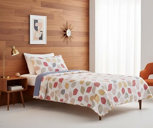 The one home Colcha Boutí Acolchada Reversible Cama 90 – Cubrecama Verano Ligero Transpirable, Colcha Primavera Entretiempo 100% Poliéster Extra Suave