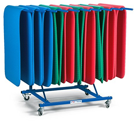 Sport-Thieme Transportwagen für Gymnastikmatten | Platz für 20 Matten | Stabile Stahlkonstruktion | 4 Rollen | 35 kg | 80 kg Traglast