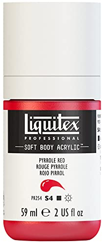 Liquitex 1959321 Professional Acrylfarbe Soft Body - Künstlerfarbe in cremiger deckender Konsistenz, hohe Pigmentierung, lichtecht & alterungsbeständig, 59ml Flasche - Pyrrolrot