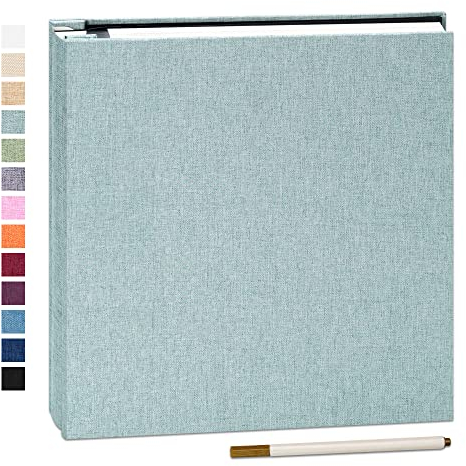 Yopih Album Foto Autoadesivo Album Fotografico Fai Da Te Fotos 10X15 Memories Album Portafoto Pagine Bianche e Copertina in Lino Regali Nozze Natale Valentino Regalo di Anniversario Compleanno bambini