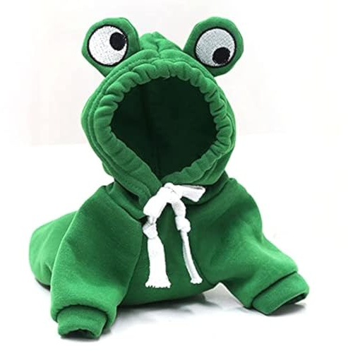 Ropa cálida de Invierno para Perro, Lindo Abrigo de Frutas con Capucha de Forro Polar para Mascotas, Chaqueta de Disfraz para Bulldog francés, Chihuahua, Ropa para Perro (Verde, XS)