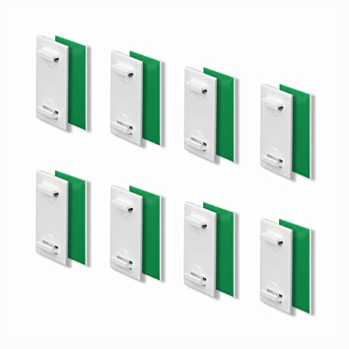 KLEMMFLEX Klebehalter 8 Stück, kurz, für Klemmfix Rollo, Doppelrollo, Duo-Rollo, ohne Bohren, zum Kleben, als Zubehör, Ersatzteil für die Befestigung am feststehenden PVC-Fenster, Balkontür
