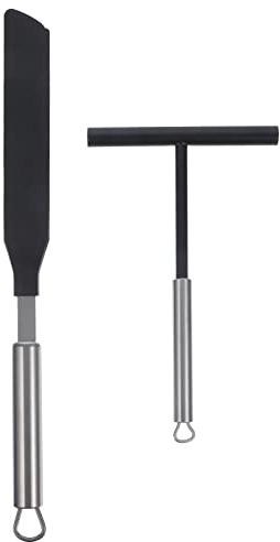 2pcs Spachtel und Crepes Verteiler Set,Hochwertiger Crepes Maker Zubehör Teigverteiler Crepe Pfanne Pancake Maker Crepes Wender Pfannkuchenwender Für Zuhause Küche Backen Kochen Backwerkzeuge