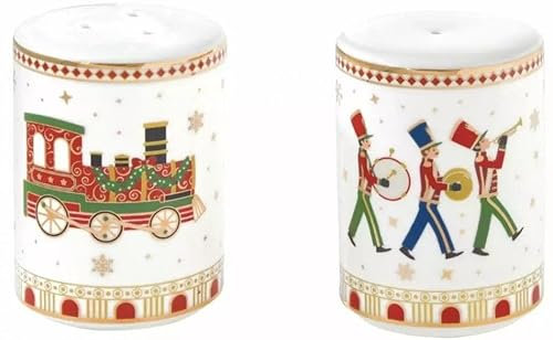 Easy Life COFFRET SALIERE & POIVRIERE HAUTEUR 7 CM EN PORCELAINE POLAR EXPRESS