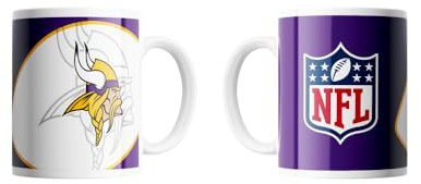 Minnesota Vikings NFL Tasse Becher Kaffeetasse Mug ** Shadow Logo and Shield ** 330 ml