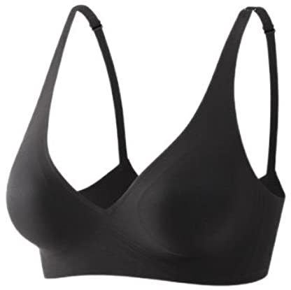 WSZJLN Reggiseno senza cuciture senza cuciture Bralette molle senza fili per le donne Confortevole Brasier Lingerie-nero, M