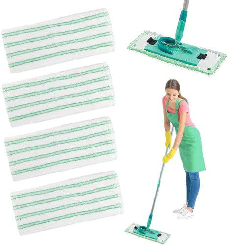 4 Stück Wischmopp Bezug für Leifheit Bodenwischer Ersatzbezug Mikrofasern Set, für Leifheit Clean Twist M Ergo Micro Duo Floor Wischmop Ersatz Zubehör, für alle Böden, Starke Dekontamination