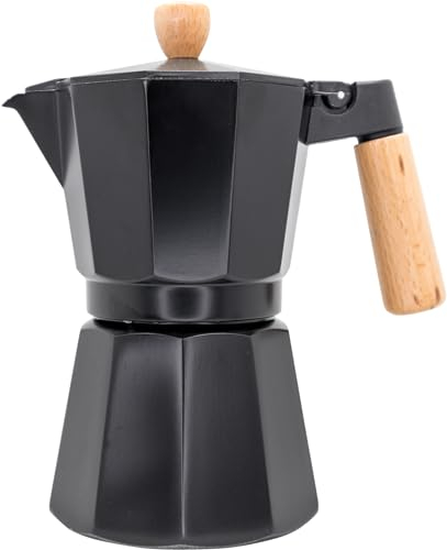 NERTHUS FIH 1252 Cafetière italienne à induction 6 tasses Design Noir Bois