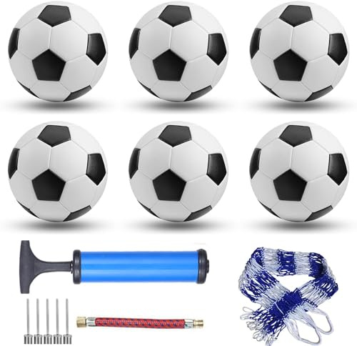 DHYLRICHER 6 Pack Classic footballs Includes Ball Pump and Net Bag，Football Training Ball Practice for Kids and Adults，Competition FootballS for Indoor Outdoor (Size 5)