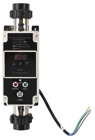 SIXRUN 2,7 Bis 3,3 KW Poolheizung, Elektrischer Schwimmbad-Warmwasserbereiter, Thermostat mit Digitalanzeige, Spa-Badewanne, 220 Bis 240 V, Poolheizung