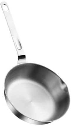 JISADER Sartén de Acero Inoxidable para freír Huevos, Calentador de Aceite, sin Revestimiento, Mango Anti-escaldaduras, Olla para derretir, 16cm