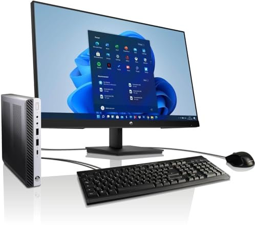 All-in-One Paket HP ProDesk 27-Zoll Computer mit 3 Jahren Garantie! Intel Pentium 4400T 2x2900 MHz, 16 GB DDR4, 512 GB SSD, WLAN, USB C, USB 3, Windows 11, MS Office - 7965