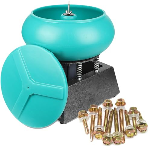 DFYOZX Tambor pulidor vibratorio de 12L, máquina pulidora de Joyas de 250W, para esmerilar y pulir Piezas de Metal, Piedras Preciosas, Jade, joyería