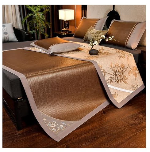 GZKDKZB Esterilla refrescante de Seda de bambú Premium con 2 Fundas de Almohada, Doble Cara, cómoda para Todo Tipo de Clima, diseño Plegable y Transpirable para Uso en dormitorios, Oficina