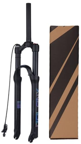 FKXSXAZ 26/27,5/29 tums mountainbike fjädergaffel, aluminiumlegering, 1–1/2 tum luftgaffel, 120 mm fjäderväg, snabbkoppling, skivbroms, justering av dragsteg