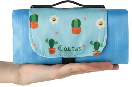 Lvjkes Manta Picnic Impermeable, 150 x 200 cm Manta Picnic, Impermeable y Resistente a Las Manchas, Ultraligera, Fácil de Limpiar, para acampadas, Viajes, picnics y Salidas a la Playa (Cactus)