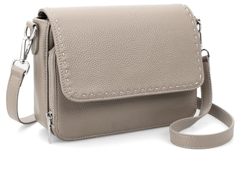 befen Bolsos Bandolera de Piel Auténtica para Mujer - Bolso Mediano con Cartera RFID integrada - Bolso Medio Tipo Silla de Montar