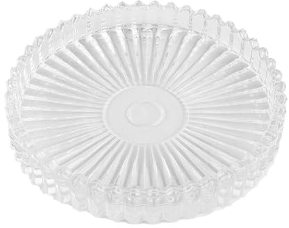 Ubric 4 piatti in vetro per candele a colonna, sottobicchieri rotondi da 10 cm, per matrimoni, feste, decorazioni per la casa, spa, centri da tavolo e regali (trasparente)