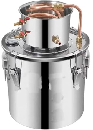 HIJYMNZPQ Destilador DIY De Cobre Inoxidable For Alcohol Moonshine, Kit Elaboración Aceite Esencial Vino, Agua Casera ElaboracióN De Cerveza AutéNtica