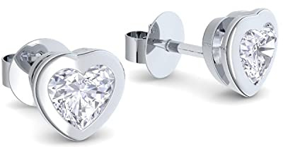 Herz Ohrstecker Silber 925 *GRATIS PREMIUM ETUI* mit Ich liebe Dich GRAVUR klein Damen Herz Ohrringe Silberohrstecker Stecker Herzchen Herzohrringe mit Stein Damenohrringe Geschenke für Frauen