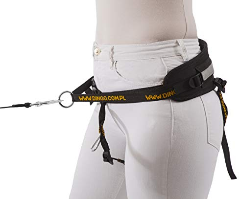 Dingo Canicross Gürtel 4-in-1 Universal, verstellbar, sicher, reflektierend, multifunktional zum Laufen, Sport, Joggen, Training, Schwarz 12780-2