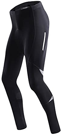 YAOTT Hombre Pantalones de Ciclismo de Invierno,Largos Pantalones de Bicicleta MTB con 3D Gel Acolchado,Pantalones Deportivos de Compresión,Mallas Largas para Montar en Bicicleta al Aire Libre XS