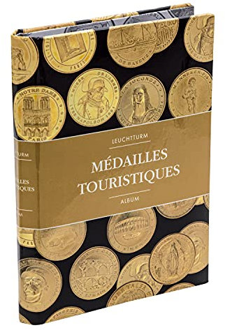 Leuchtturm 361561 Route Album de poche pour 36 médailles touristiques - Album de collection avec 6 pochettes, pour des pièces de monnaie jusqu'à 35 mm