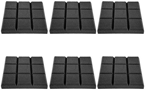 Jadeshay Schallabsorptionsplatten, 6 Stücke Schallabsorber 3D Hochdichte Akustikschaumstoff Akustikplatten für Wand Tonstudio Arbeitszimmer Aufnahmestudios 30 x 30 x 5 cm(Schwarz)