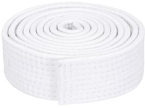 PATIKIL Taekwondo Coloré Classement Ceinture 1.5 x7.2Ft 2.2m, Polyester Martiaux Arts Judo Karaté Ceinture pour Entraîneur Enseignement Pratique, Blanc
