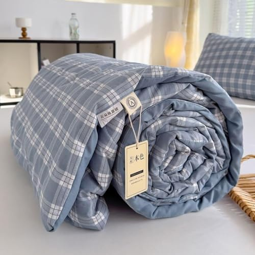 uyeoco Couette D'été, Couverture D'été Fraîche, 100% Coton Lavé, Courtepointe Fine, Douce Et Confortable, Légère Et Respirante, Lavable en Machine,(A1,200x230cm/79x91in)