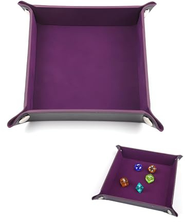 DHWEKU Piste de Dés Cuir et Velours Plateau de des Pliable pour DND RPG Jeux de Table