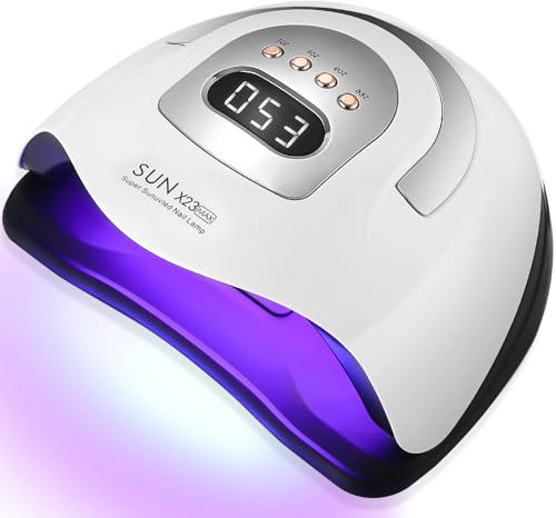 UIHOL UV LED Lampe für Gelnägel, 380W 81LEDs Nagellampe Professionelle Schnell Nageltrockner mit 4 Timer, LCD Anzeige und Smart Sensor für Finger Zehennagel und für Alle Gel Nagellack, Shellac