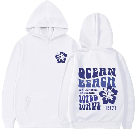 QEEAN Beach WILD 1971 tryckt barnhuvtröja höst/vinter lös pullover för pojkar och flickor huvtröja magtröja för flickor