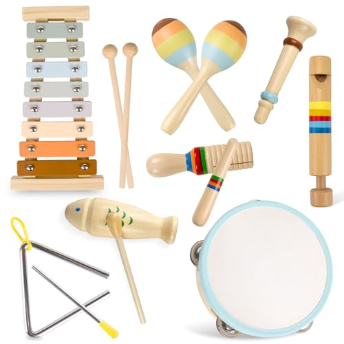 Baby Montessori Musical Toys, Boho Xylophone Percussion for Toddlers 1-3
