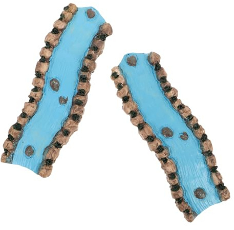 SHINEOFI 2 Piezas Río Miniatura Decorativo de Resina para Jardín de Hadas y Mesa de Arena Arroyo Realista para Paisajismo y Adornos de Micro Paisaje