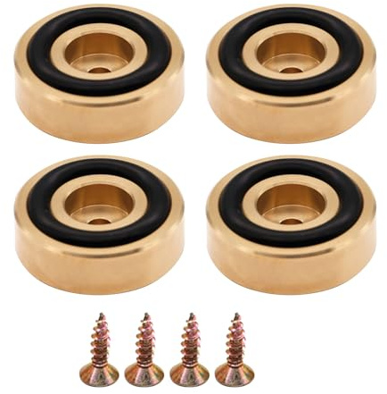 YUEHISY 4 St Mässing Skärbräda Fötter, Antivibrationer & Brusreducerande Högtalarisoleringsdynor för HiFi-förstärkare DAC, för Stabilitet Tyst Kök (30 * 10 mm)