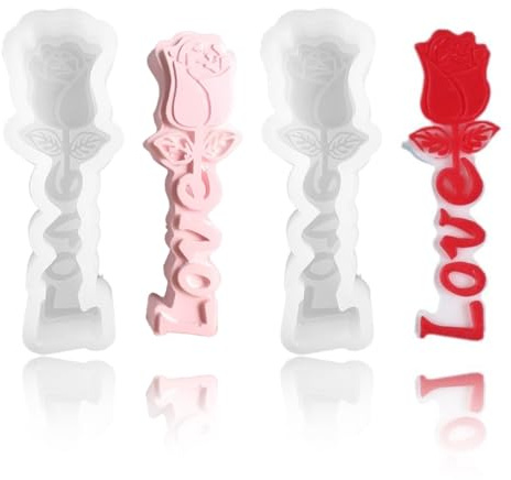 2 Pièces Moule Silicone Rose, Moule Bougie Silicone, Moule Bougie Fleur, Moule Silicone Bougie, para San Valentín, Bodas, Cumpleaños, Fiesta, Día de la Madre