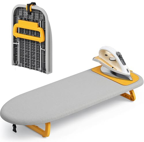 KINGRACK Tabla de Planchar Plegable, con Almohadilla Aislante, Gris