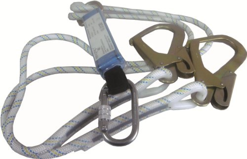 Irudek Absorbedor de energía de cuerda 363 | Mosquetones de acero 55mm | Certificado Europeo EN355, EN362, VG11.063:2014 - Azul - Forma de D - 180cm - 1.9kg