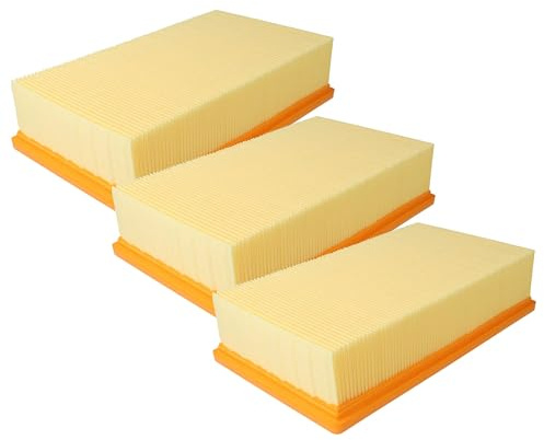 vhbw 3X Flachfaltenfilter kompatibel mit Kärcher NT 25/1 Ap, NT 35/1 Ap, NT 35/1 Tact/Te/M, NT 361 Eco/Te/M, NT 45/1 Tact/Te/M Staubsauger - Filterelement